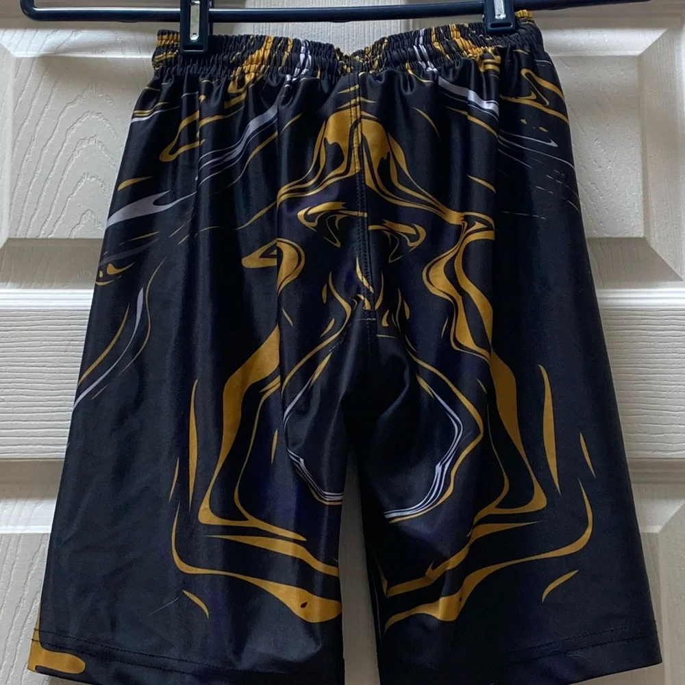 Black, Gold, and Gray Shorts, Size Youth Large